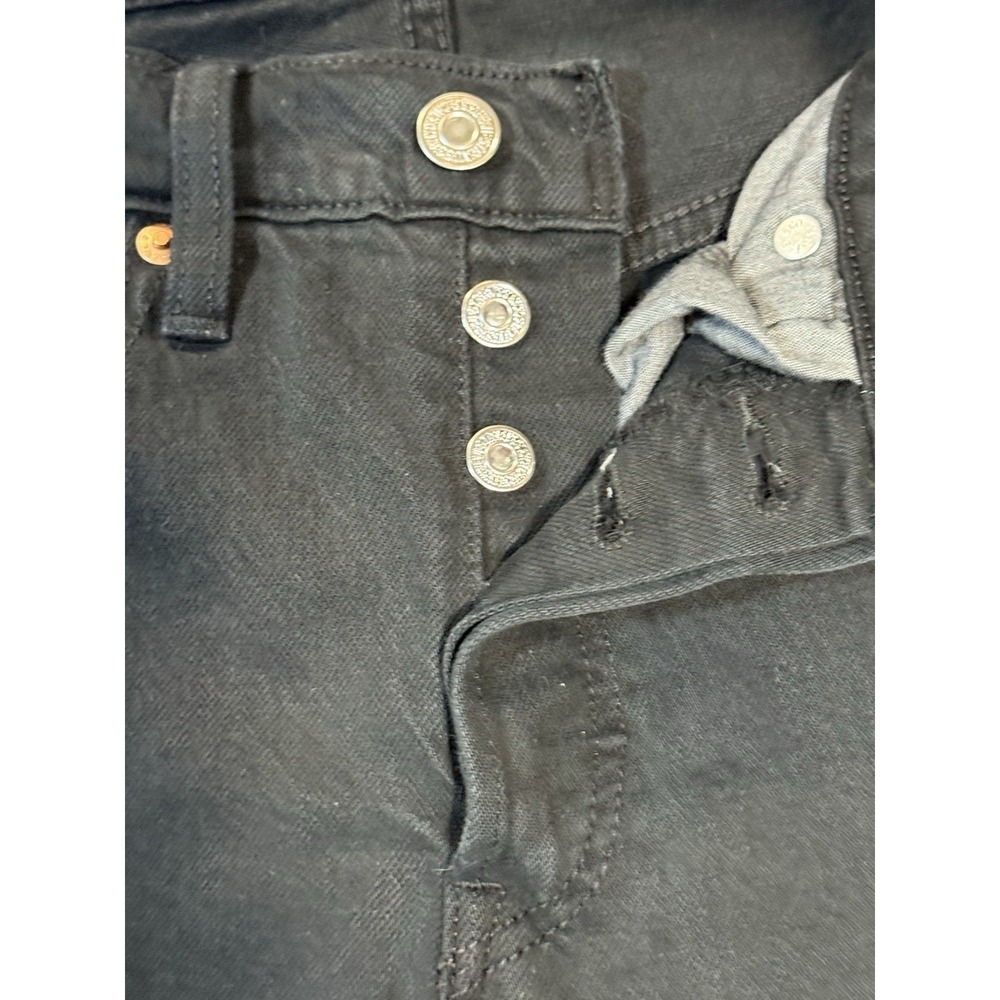 Levis 501 Straight Leg Button Fly Denim Jeans Men's 25Wx32L Black Comfort Casual - Picture 5 of 13
